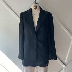 Zara Wool Blend Long Coat XS | Single Breasted Distressed Detail Minimalist 90s